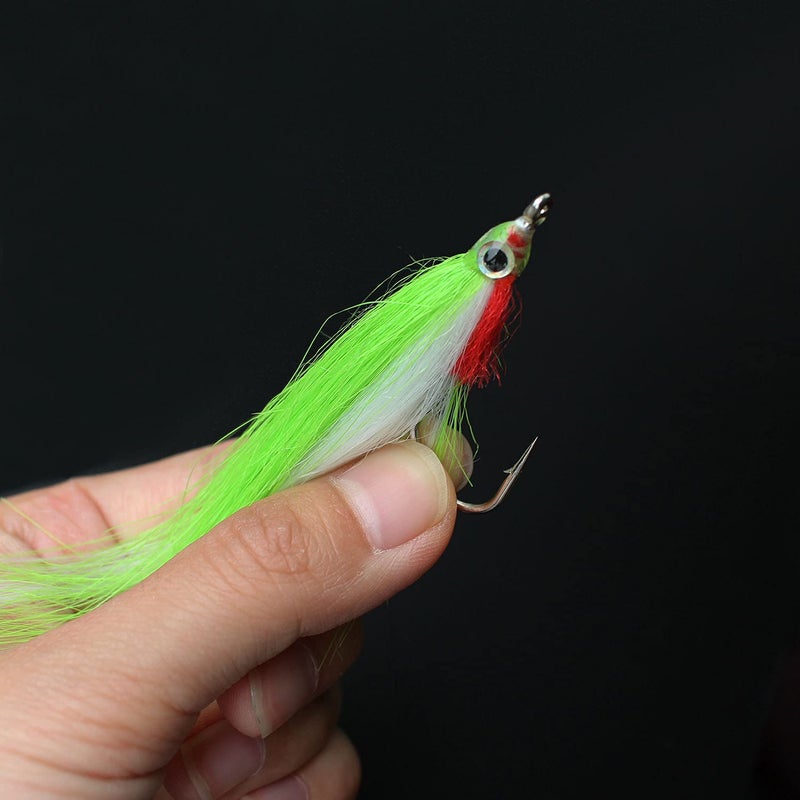 Tigofly 20 pcs 1/0 4cm UV Colors High Carbon Hook Polar Fry Salmon Trout Sea Bass Steelhead Minnow Fly Fishing Flies Lure Set - Image 4